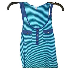 teal and navy tank top